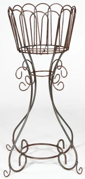 Rd. Plant Stand W. Deep Basket dried flower branch  
