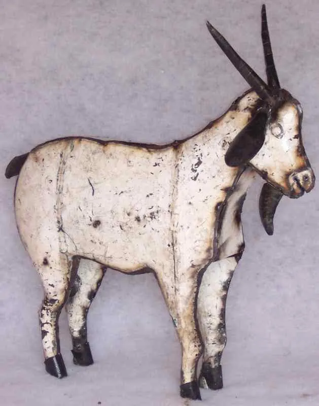 RE-USED METAL GOAT dried flower branch  