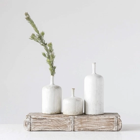 Reactive Glazed Stoneware Vases outdoor greenery  