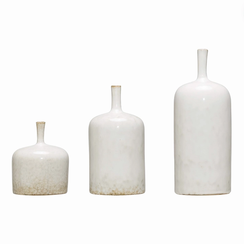 Reactive Glazed Stoneware Vases