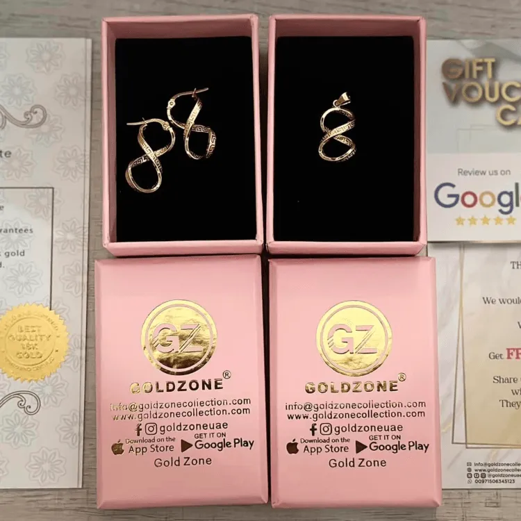 Real Gold Twisted Maze Hoop Earring Set 3324/1/E E1785