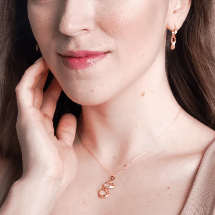 Real Gold Twisted Maze Hoop Earring Set 3324/1/E E1785