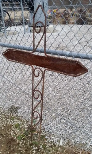 Rebar Cross 48"h x 37"w dried flower branch  