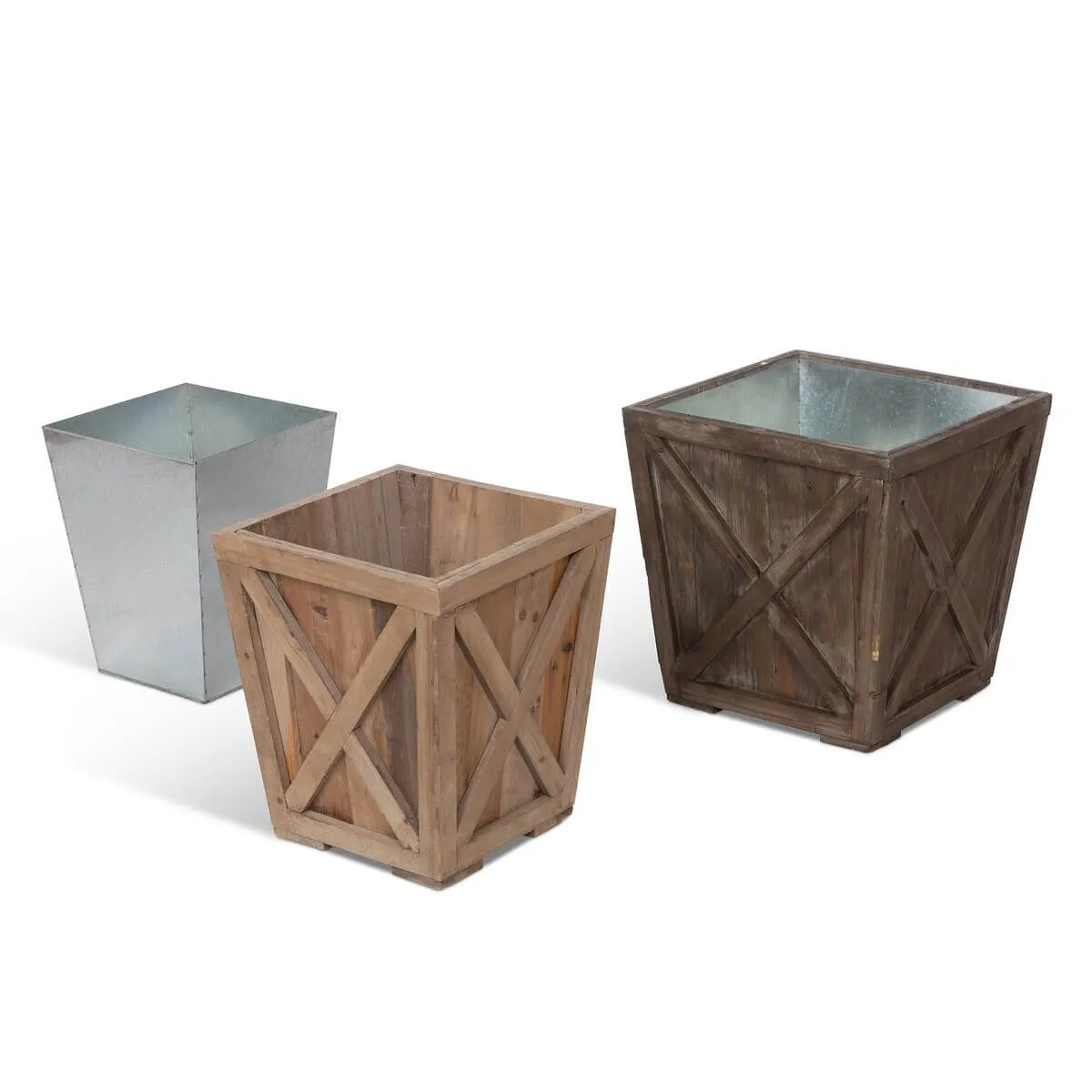 Reclaimed Wood Town & Country Planter Set