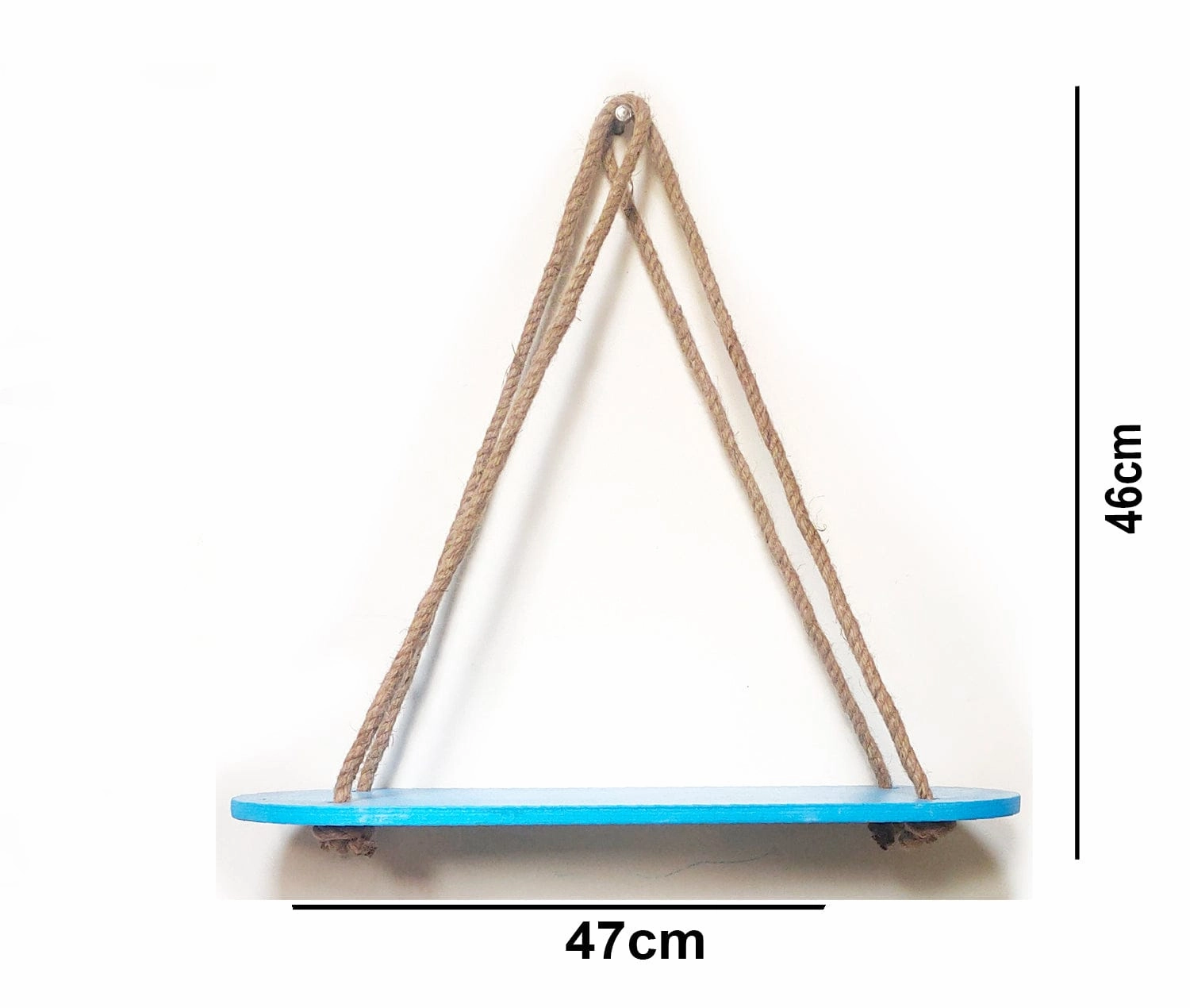 Rectangle Oval Blue Wood Shelf