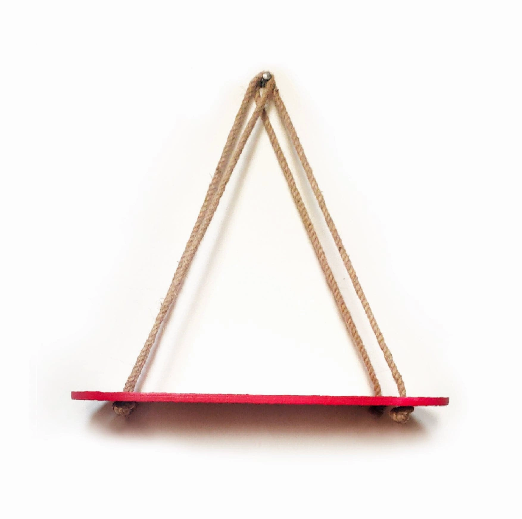 Rectangle Oval Red Wood Shelf