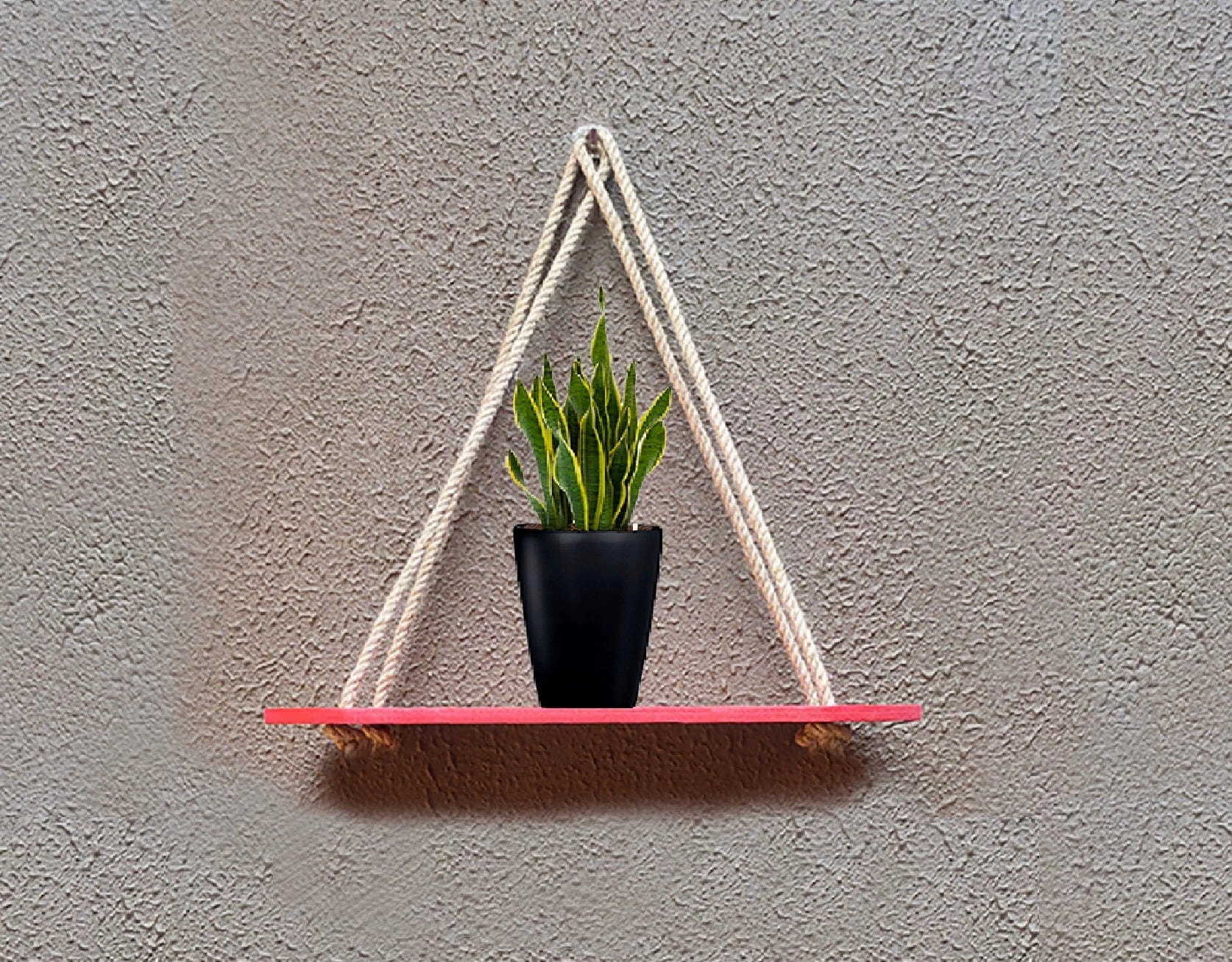 Rectangle Oval Red Wood Shelf