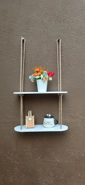 Rectangle Oval White Wood Shelf cactus succulent plant  
