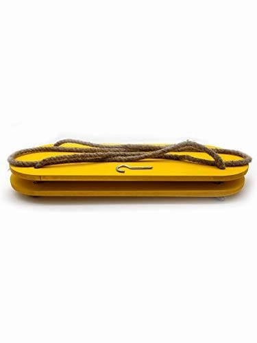Rectangle Oval Yellow Wood Shelf