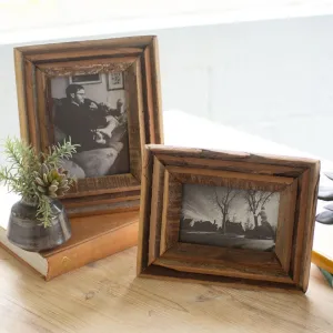 Recycled Wood Beveled Frame Set dried flowers  