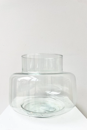 Recycled Glass Vase dried green plant  