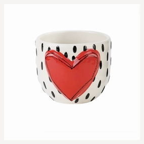 Red Heart Bud Vase outdoor greenery  