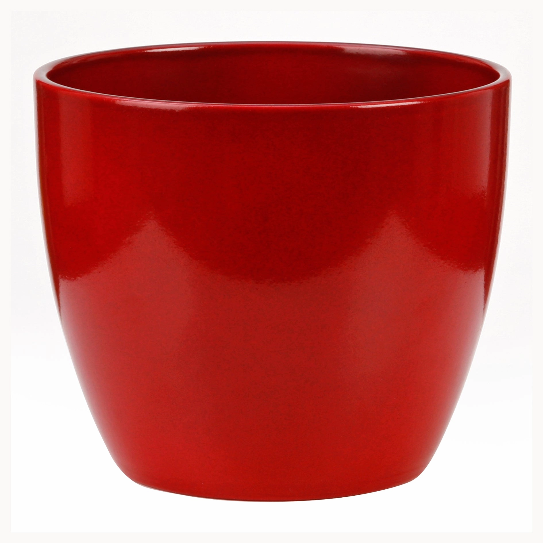 Red Indoor Ceramic Cover Pot Energy Red  ( 920) tall green plant  