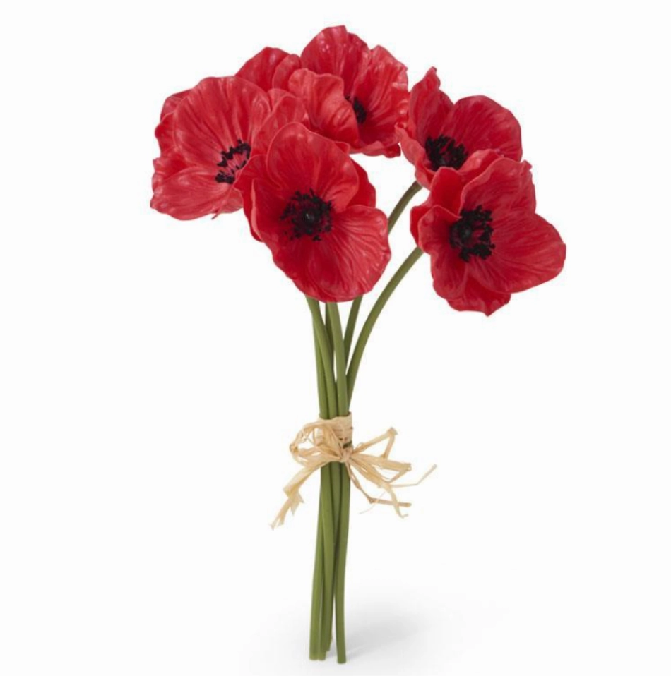 Red Real Touch Poppy Bundle