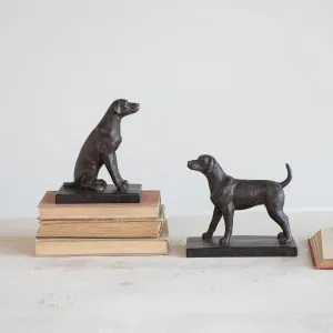 Resin Dog Bookends dried flowers  