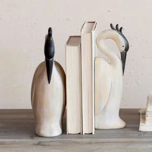 Resin Heron Shaped Bookends dried flowers  