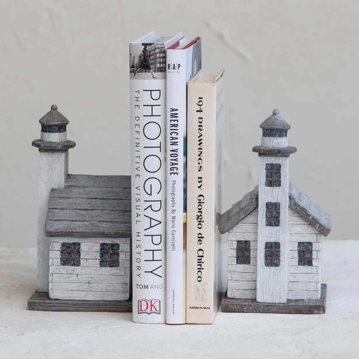 Resin Lighthouse Bookends dried flowers  