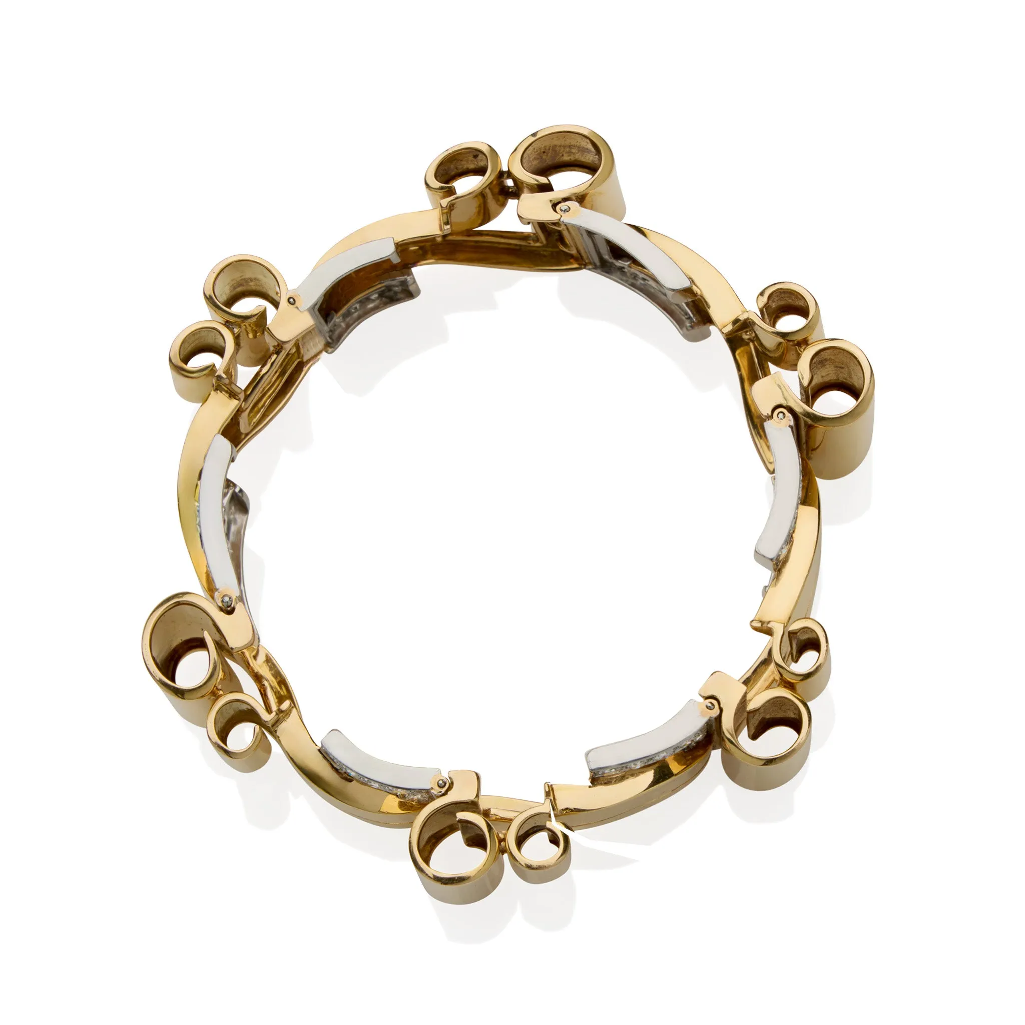 Retro 18K Gold and Diamond Bracelet
