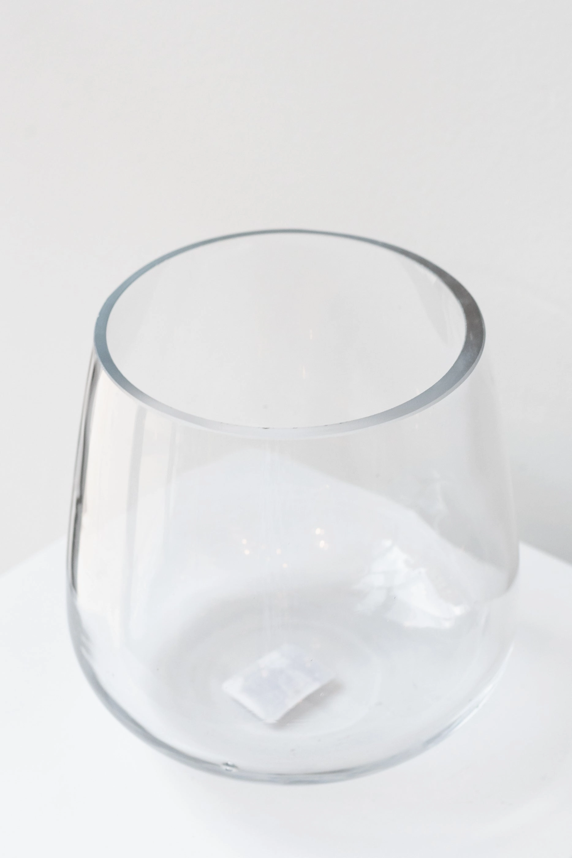 Reverse Taper Round Bottom Vase clear glass 5.5h x 6w