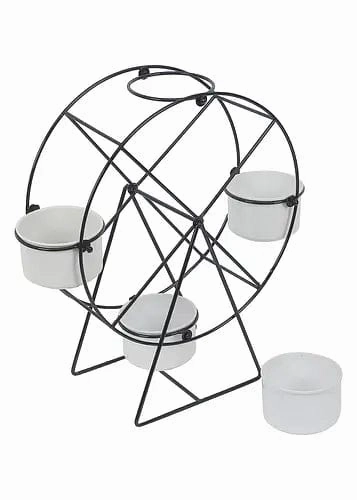 Revolving Wheel Planter Stand (Black & White)