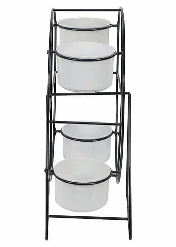 Revolving Wheel Planter Stand (Black & White)