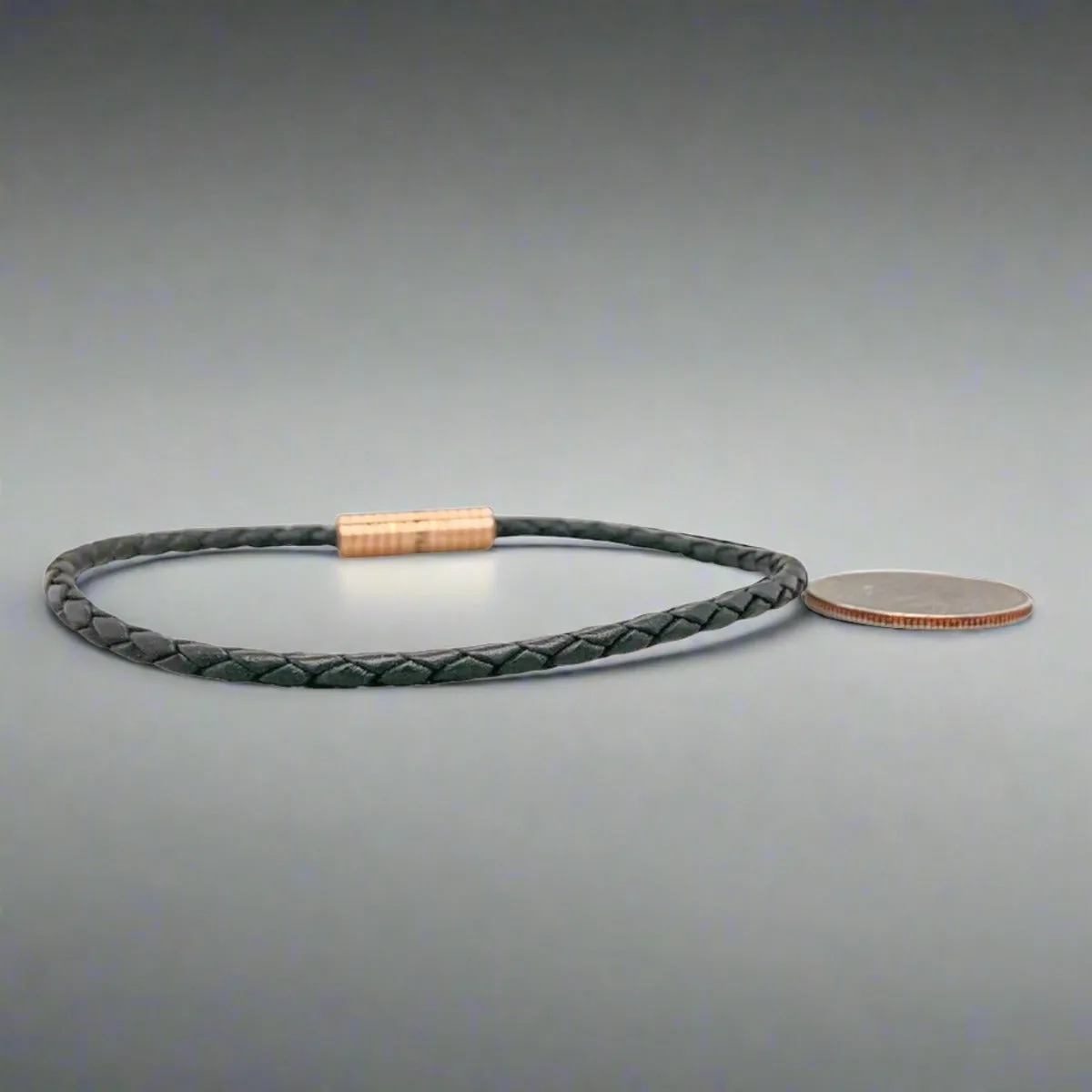 RGP Deakin & Francis Black Braided Leather Bracelet