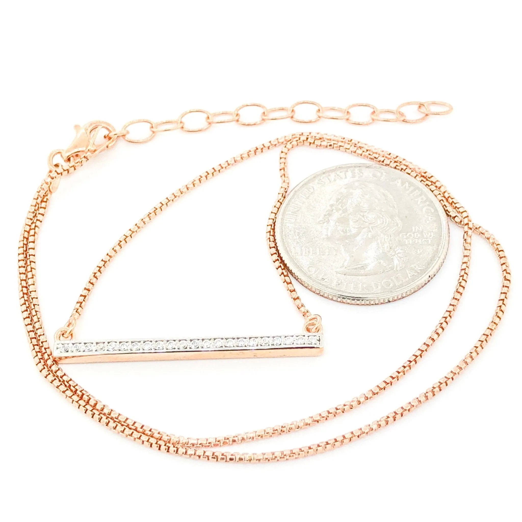 RGP Sterling Charles Garnier CZ Bar Necklace