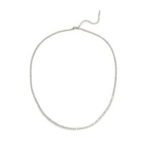 Rhodium Plated over Brass CZ Necklace