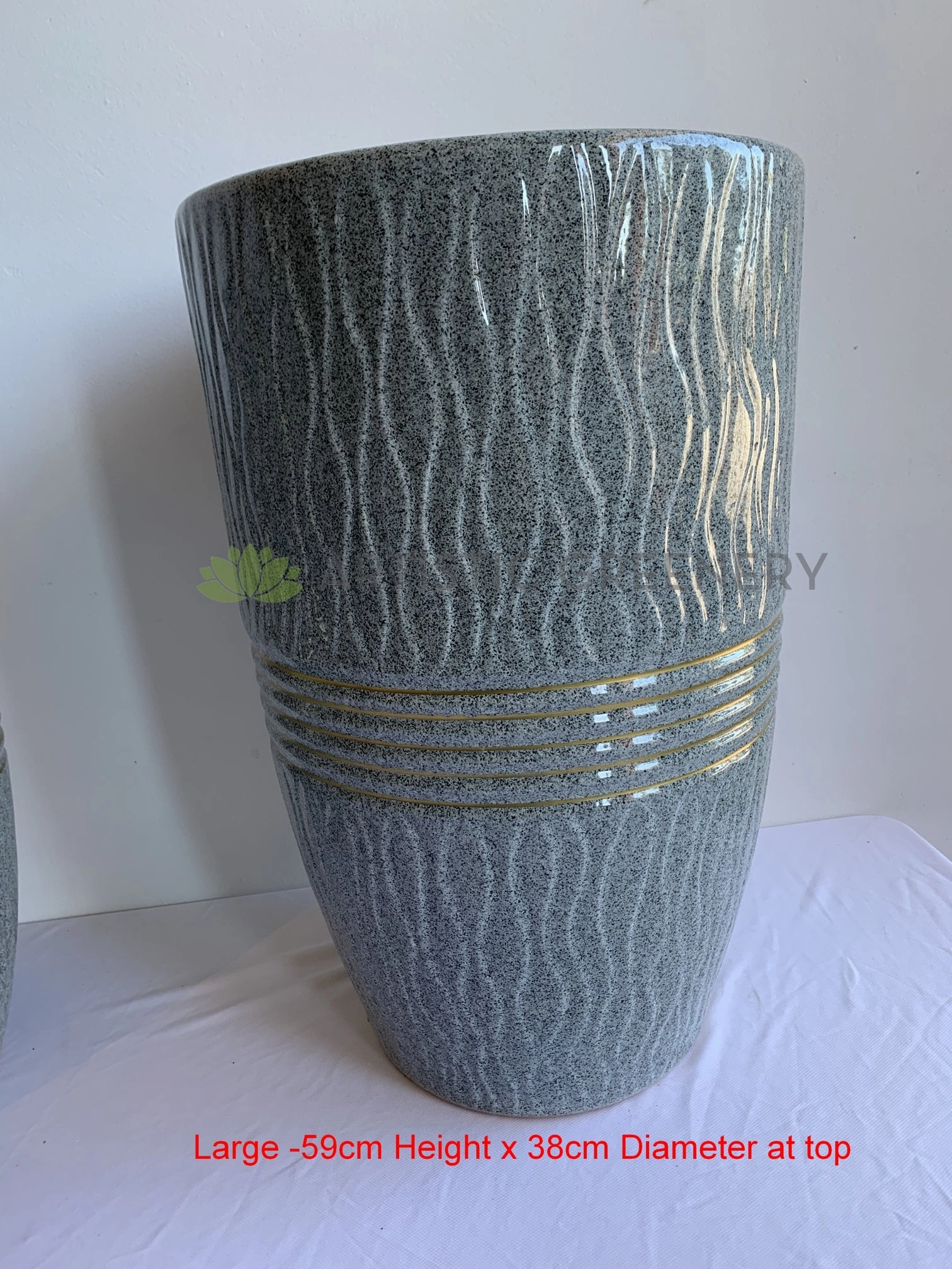 Ripple Pattern (Blue) Round Planter / Pot Glazed Finish - Ceramic CER0024