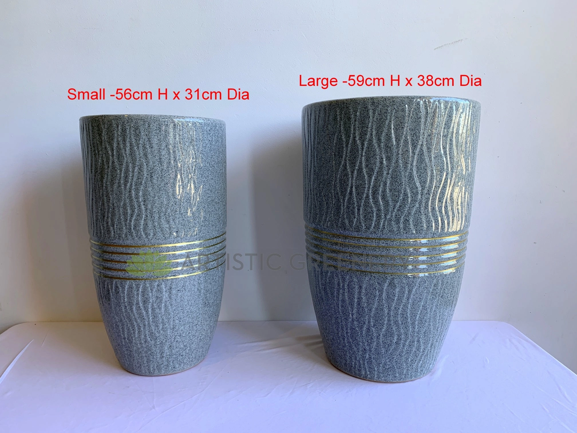 Ripple Pattern (Blue) Round Planter / Pot Glazed Finish - Ceramic CER0024