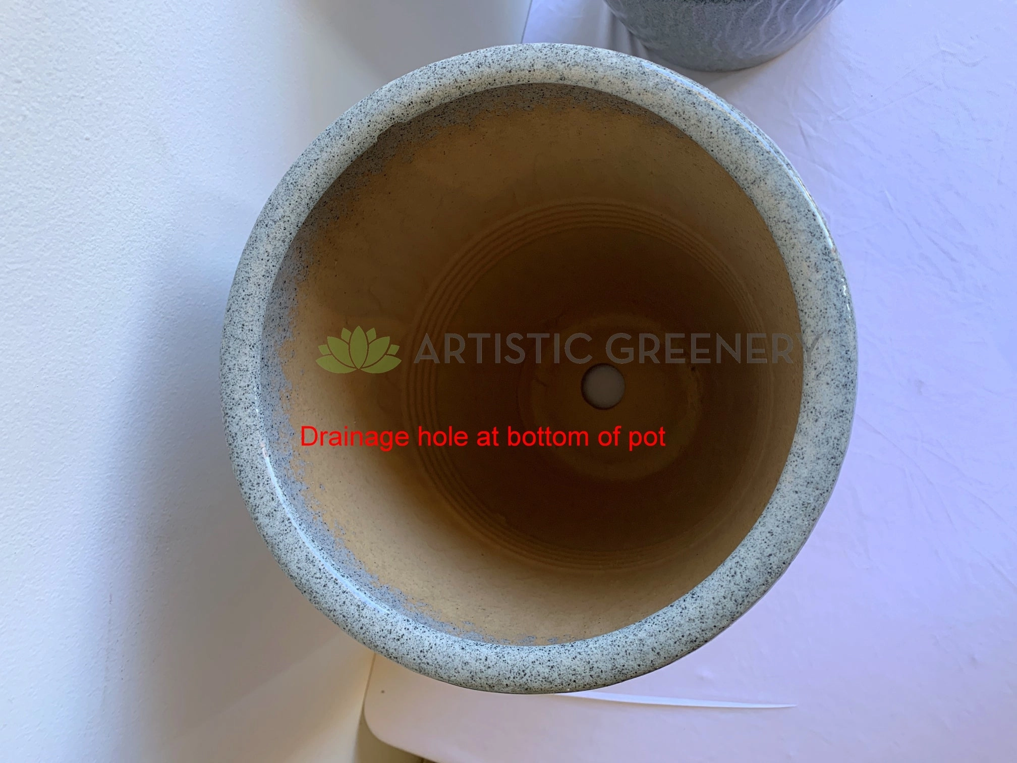 Ripple Pattern (Blue) Round Planter / Pot Glazed Finish - Ceramic CER0024