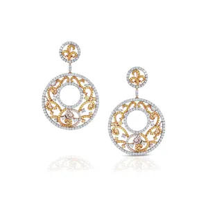 Rivire 18k Rose Gold 10.81ctw Diamond Disk Swirl Earrings