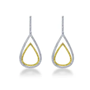 Rivi??re 18kt Gold Yellow and White Diamond Drop Earrings