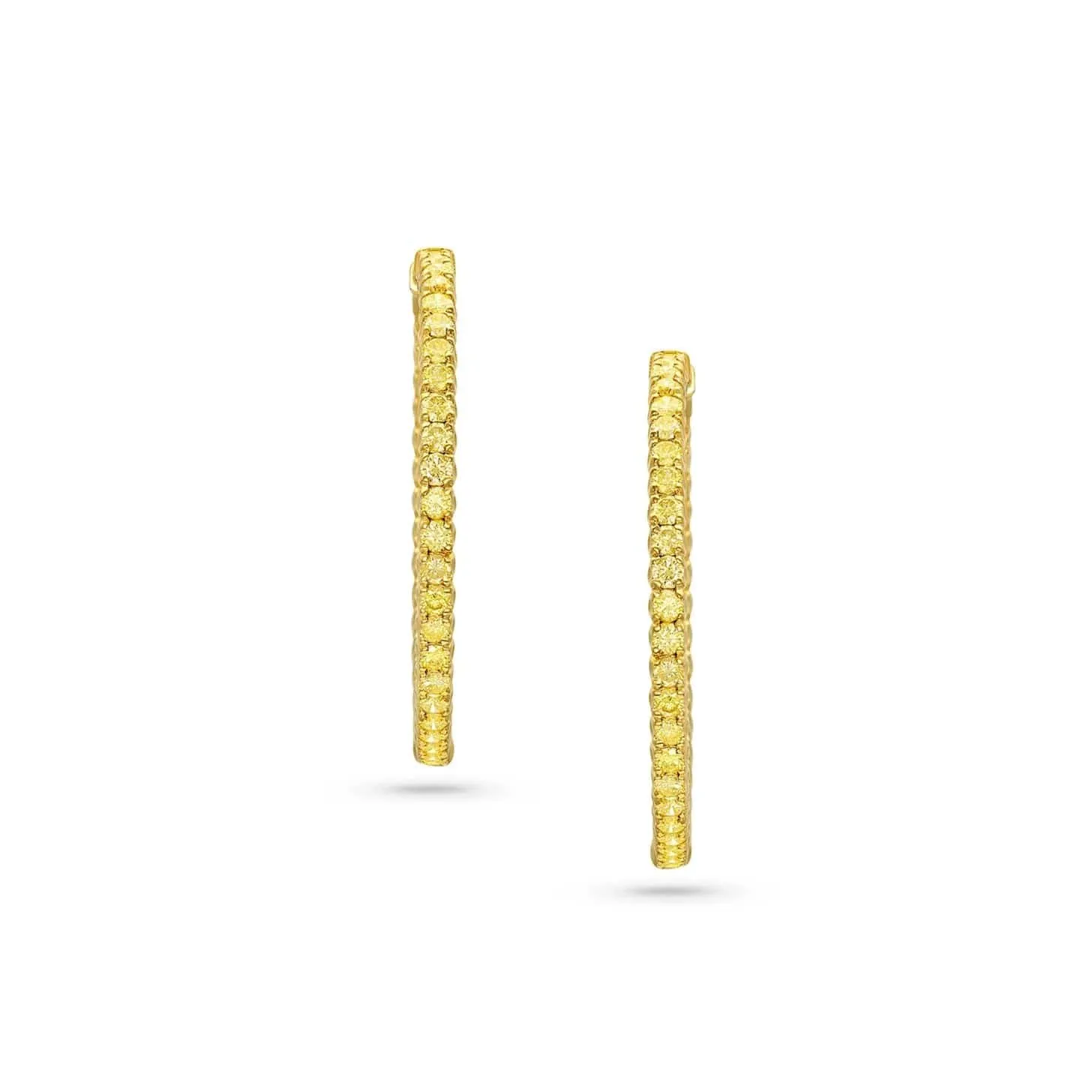 Rivi??re Natural Yellow Diamond Hoop Earrings