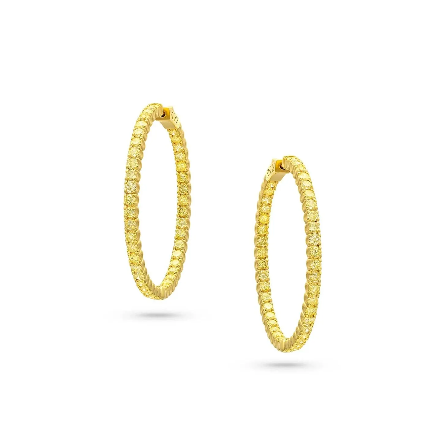 Rivi??re Natural Yellow Diamond Hoop Earrings