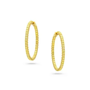 Rivi??re Natural Yellow Diamond Hoop Earrings