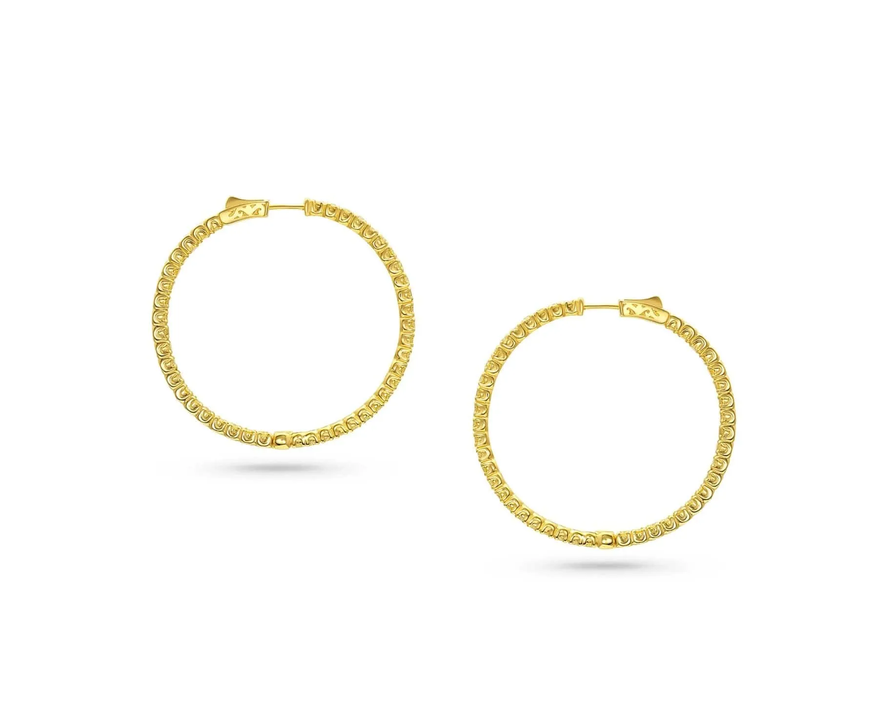 Rivire Natural Yellow Diamond Hoop Earrings