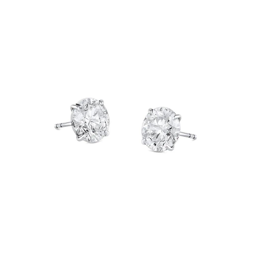 Rivire Platinum 10.03ctw Round Brilliant Cut Diamond Studs, GIA Certified