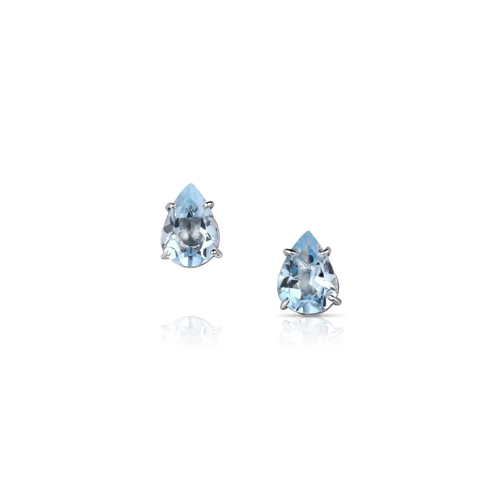Rivi??re Platinum 1.17ctw Aquamarine Stud Earrings