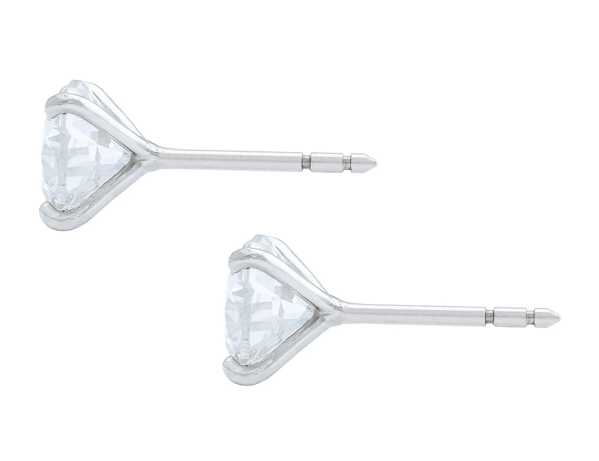 Rivire Platinum 3.57ctw Diamond Studs