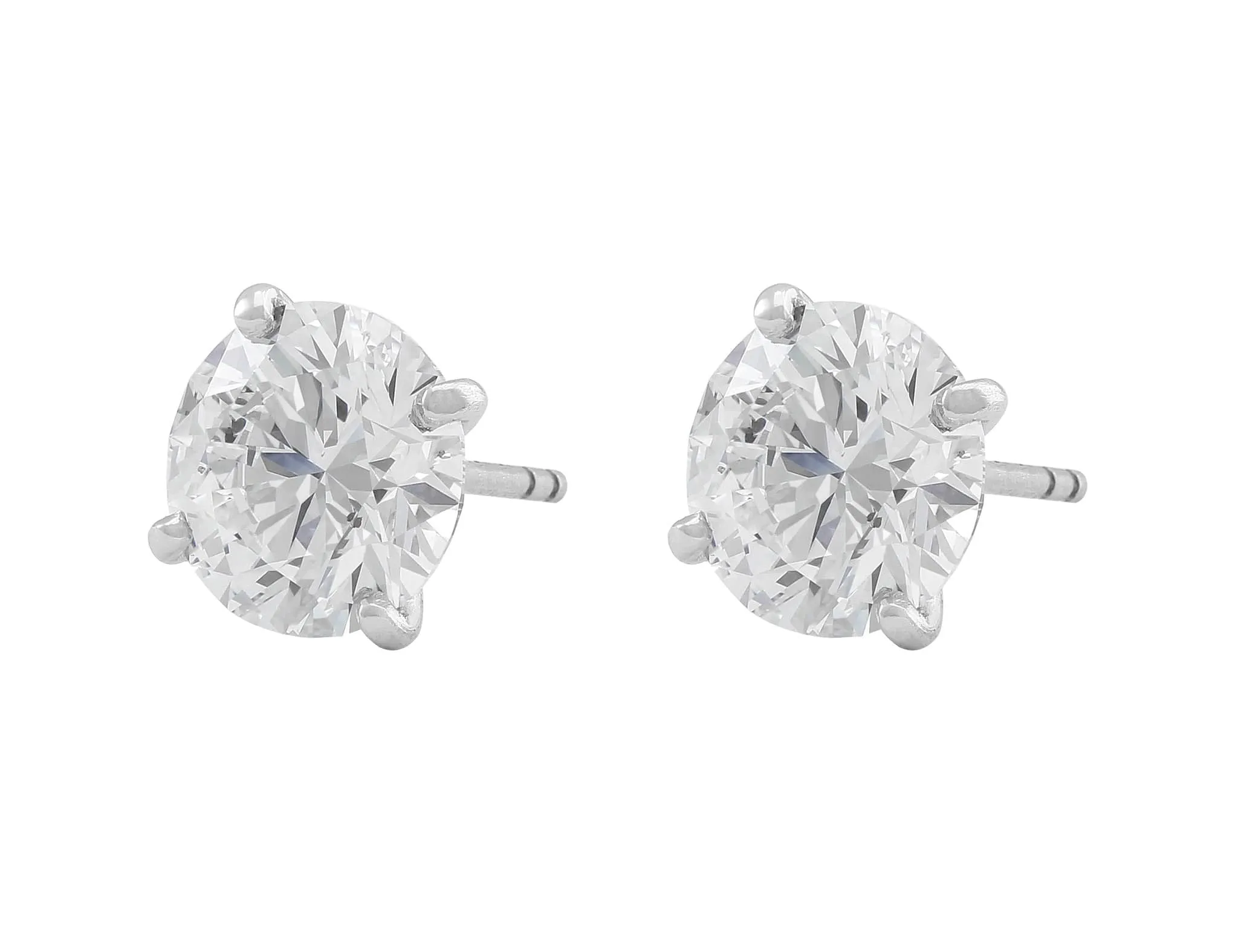 Rivire Platinum 4.15ctw Round Brilliant Diamonds Studs