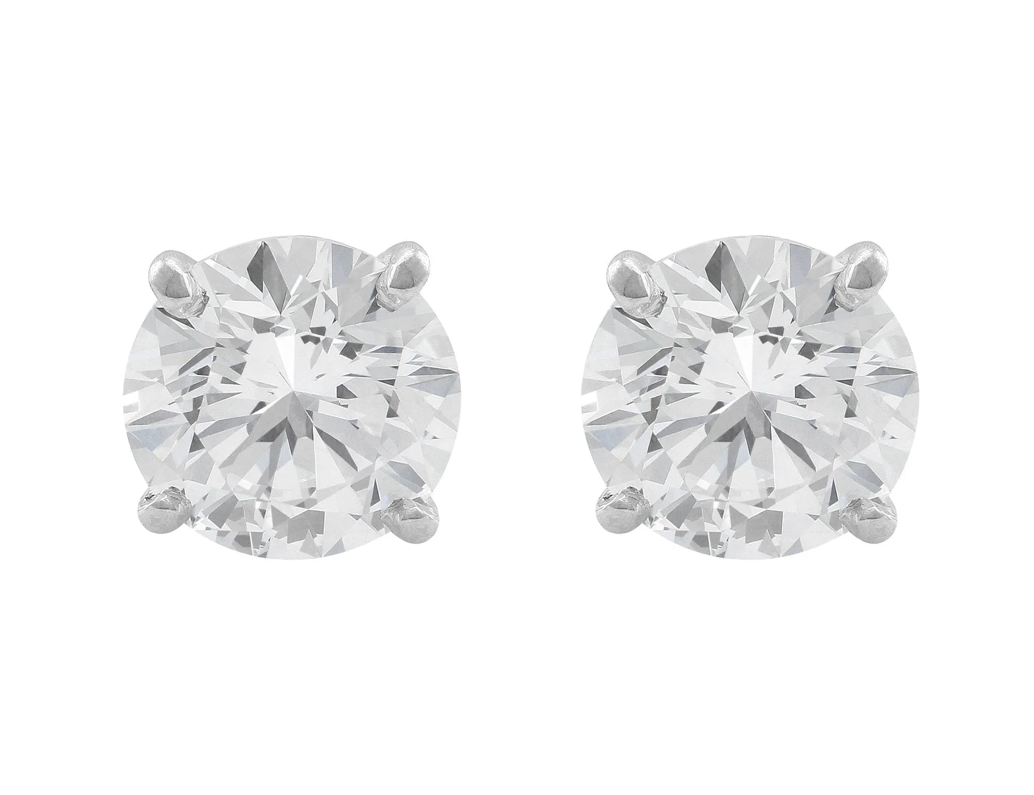 Rivire Platinum 4.15ctw Round Brilliant Diamonds Studs