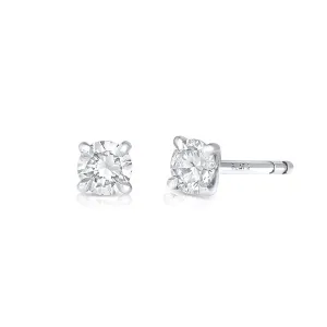 RIVIRE PLATINUM ROUND BRILLIANT CUT DIAMOND STUDS