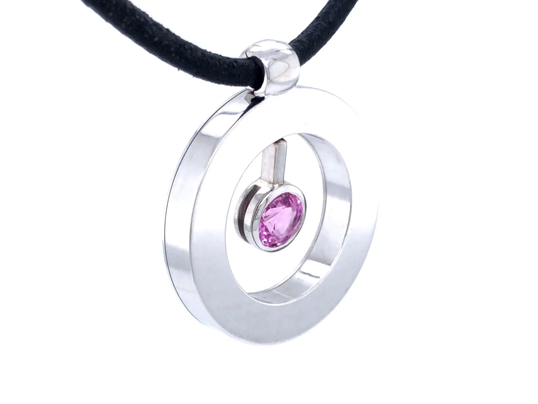 Roberto Coin Cento Pink Sapphire Necklace in 18k White Gold