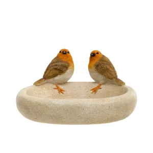 Robin Bird Bowl dried flowers  