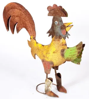 ROOSTER WITH BOOTS dried flower branch  