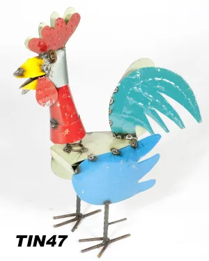 Rooster with spring head dried flower branch  