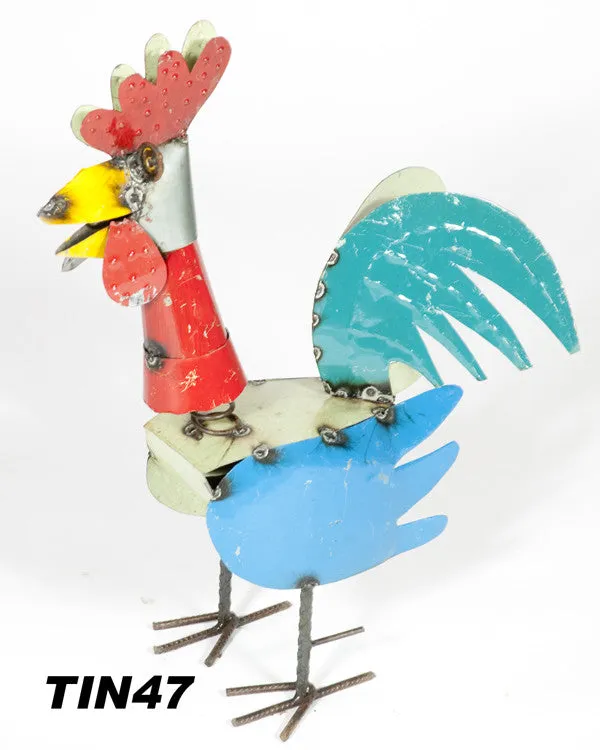 Rooster with spring head dried flower branch  