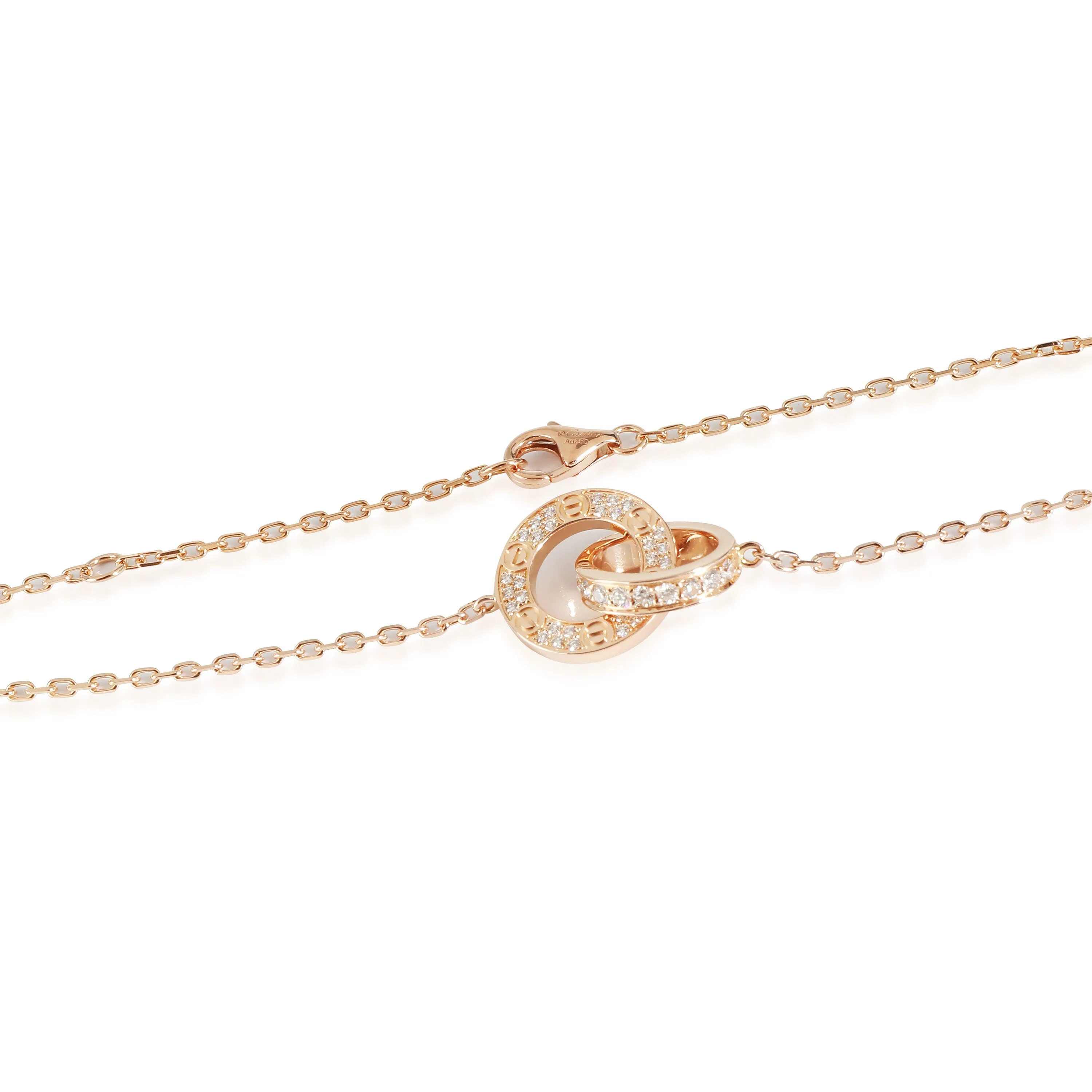 Rose Gold Diamond Paved Love Pendant