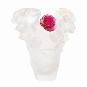 Rose Passion - White & Red Flower Vase mini ornamental plant  